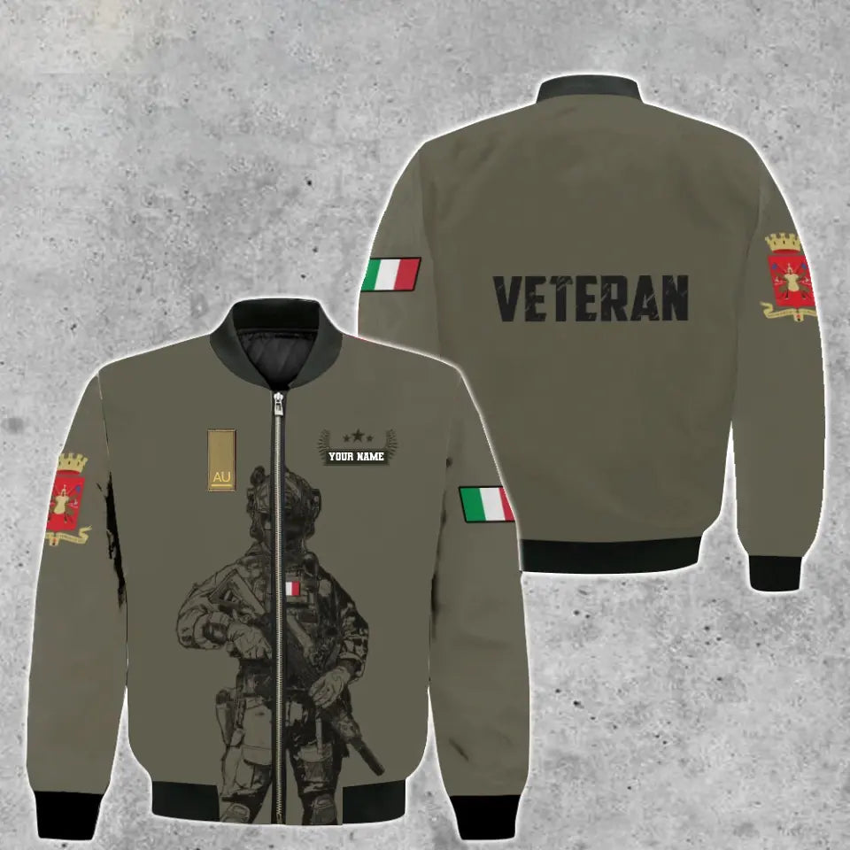 Personalisierter Kapuzenpullover mit Camouflage-Muster für italienische Soldaten/Veteranen mit Namen und Rang – 0910230001
