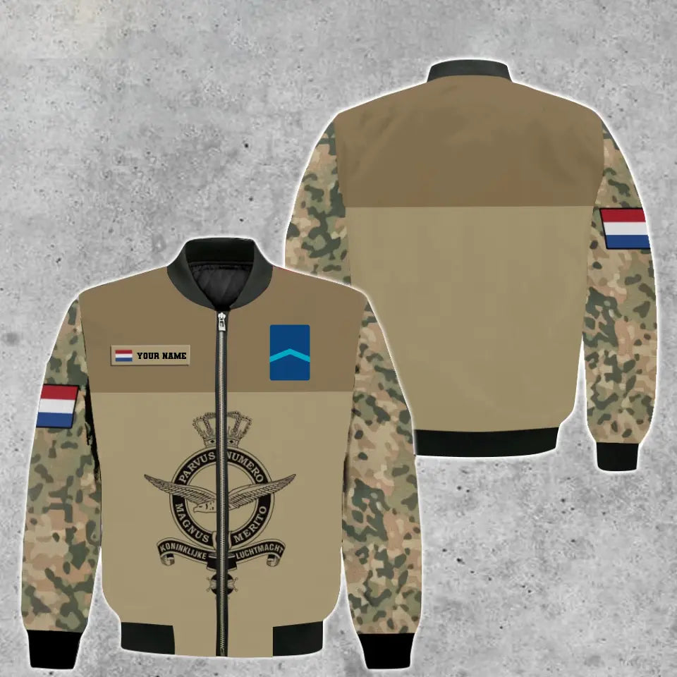 Personalized Netherlands Soldier/ Veteran Camo With Name And Rank Hoodie 3D Printed - 0710230001