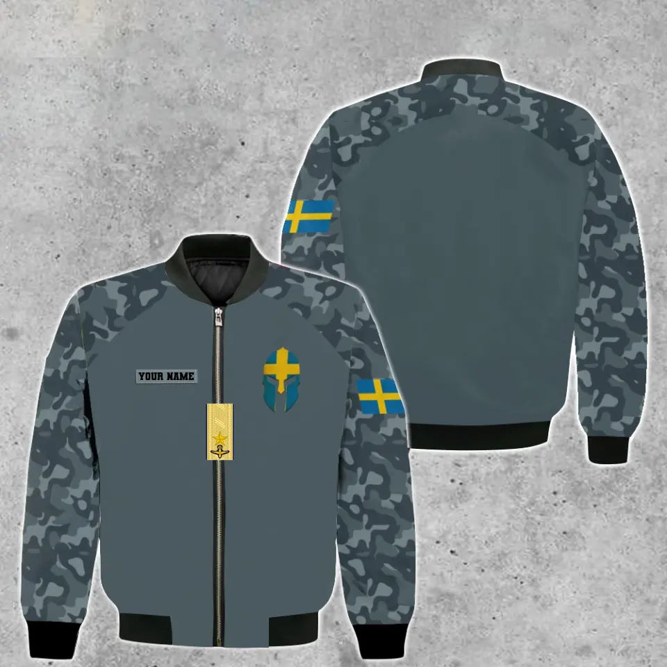 Personalized Sweden Soldier/ Veteran Camo With Name And Rank Hoodie 3D Printed - 1010230001