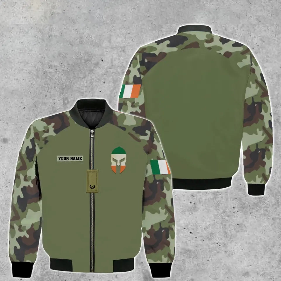 Personalized Ireland Soldier/ Veteran Camo With Name And Rank Hoodie 3D Printed - 1010230001