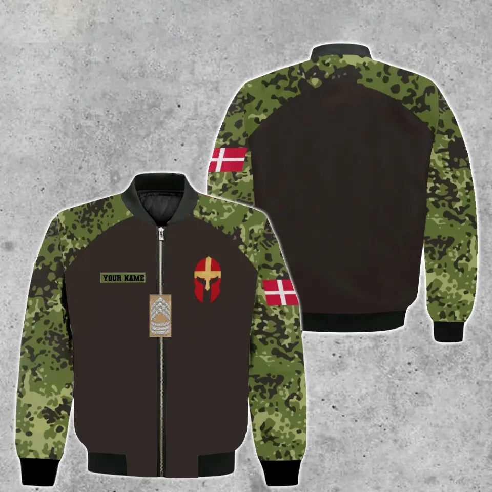 Personalized Denmark Soldier/ Veteran Camo With Name And Rank Hoodie - 1010230001