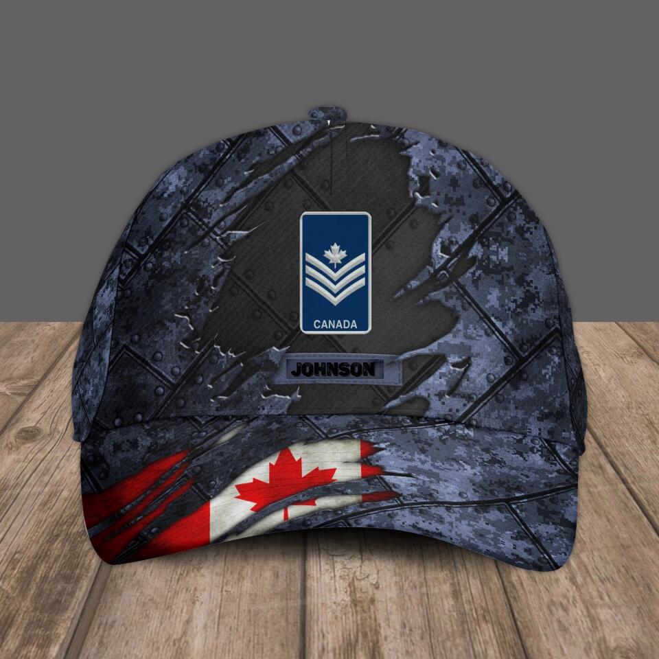 Personalized Rank And Name Canadian Soldier/Veterans Camo Baseball Cap - 2511230001