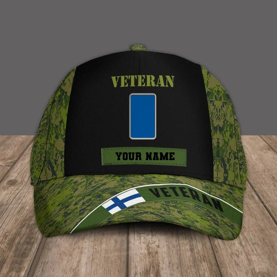 Personalized Rank And Name Finland Soldier/Veterans Camo Baseball Cap - 3105230001-D04