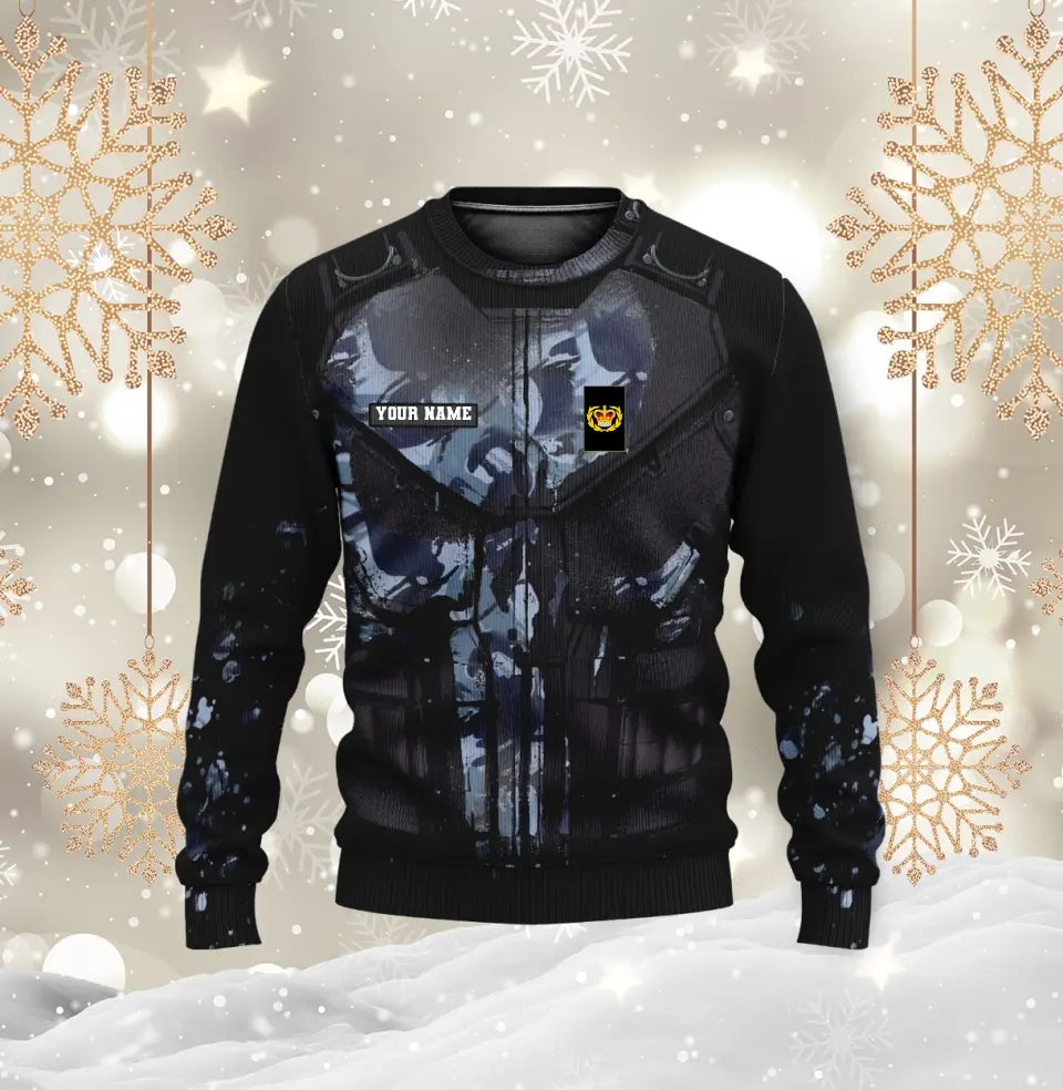 Personalisierter Kapuzenpullover mit Camouflage-Muster für britische Soldaten/Veteranen mit Namen und Rang, 3D-Druck -0112230001