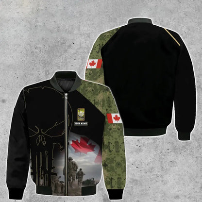 Sweat à capuche personnalisé avec camouflage soldat/vétéran du Canada avec nom et grade imprimé en 3D - 0512230001