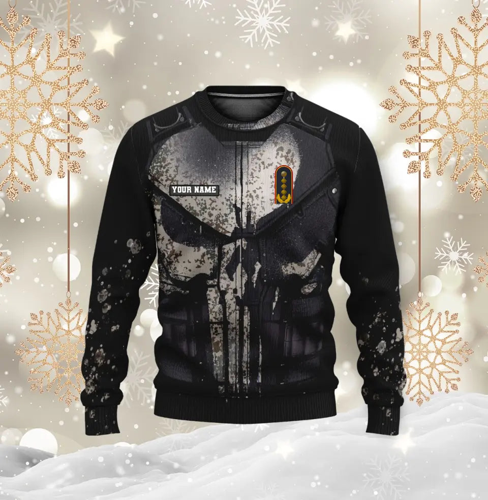 Sweat à capuche personnalisé avec camouflage soldat/vétéran allemand avec nom et grade imprimé en 3D -0712230001