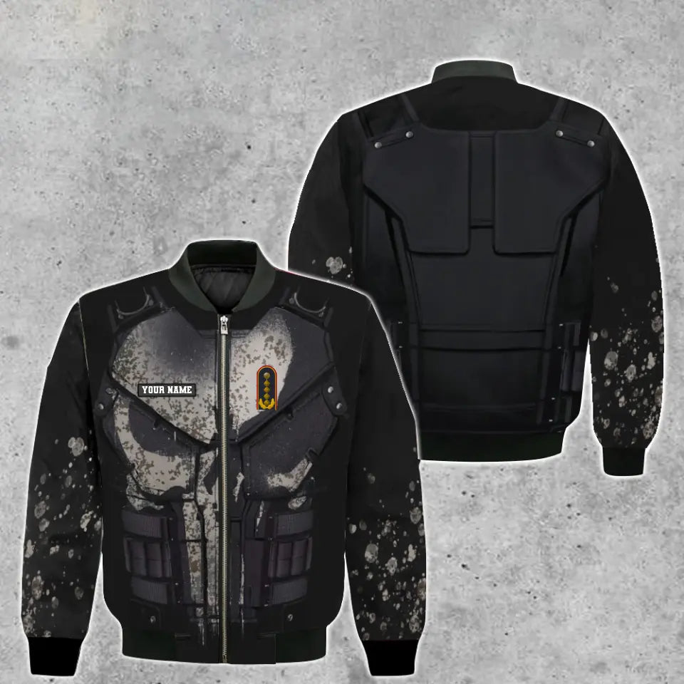Sweat à capuche personnalisé avec camouflage soldat/vétéran allemand avec nom et grade imprimé en 3D -0712230001
