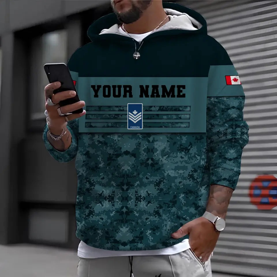 Personalized Canadian Soldier/ Veteran Camo With Name And Rank T-shirt 3D Printed -0812230001