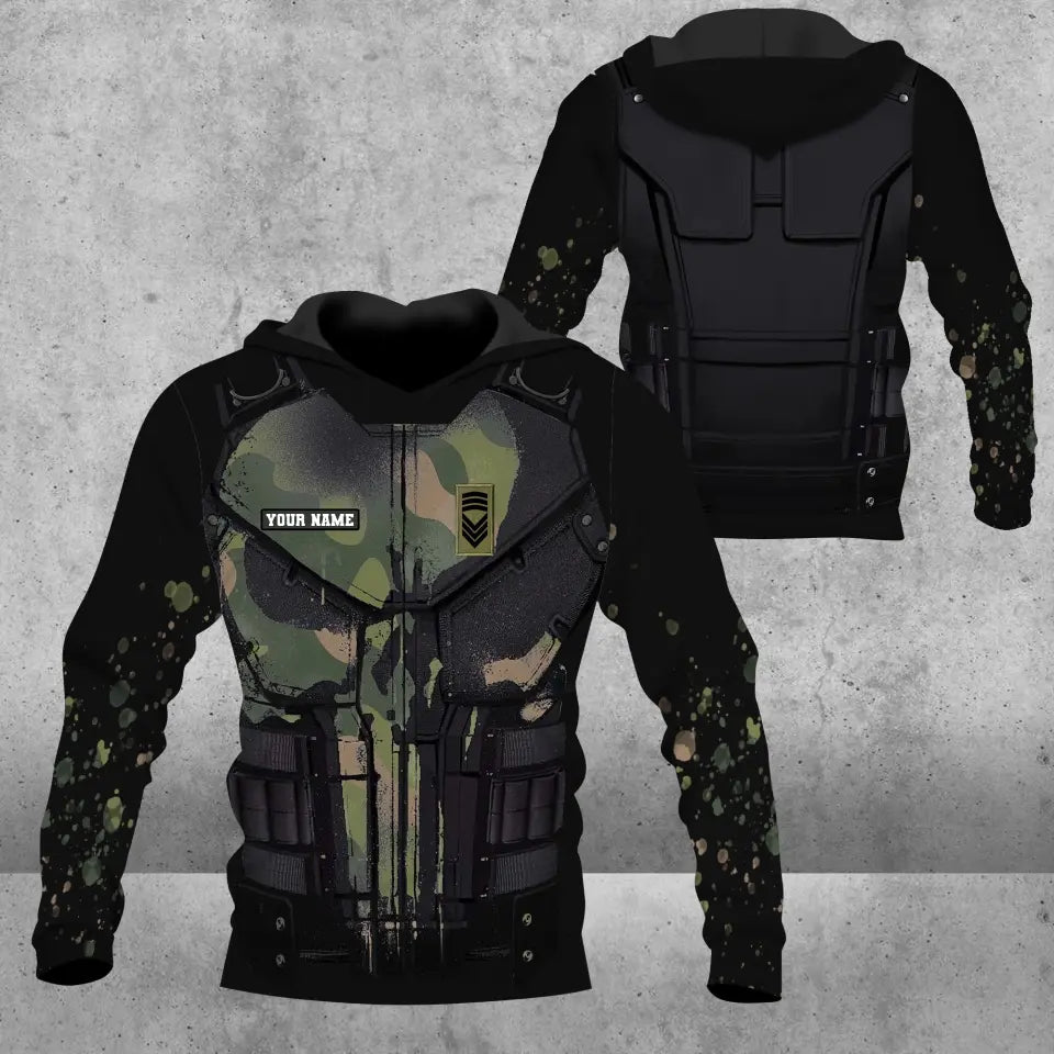 Personalized Norway Soldier/ Veteran Camo With Name And Rank Hoodie - 0812230001