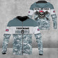 Personalisierter Kapuzenpullover mit Camouflage-Muster für britische Soldaten/Veteranen mit Namen und Rang, 3D-Druck -111223001