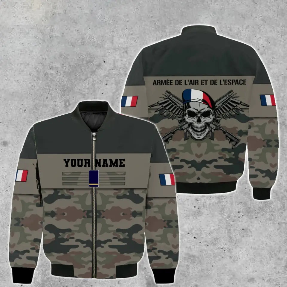 Personalized France Soldier/ Veteran Camo With Name And Rank Hoodie 3D Printed -111223001