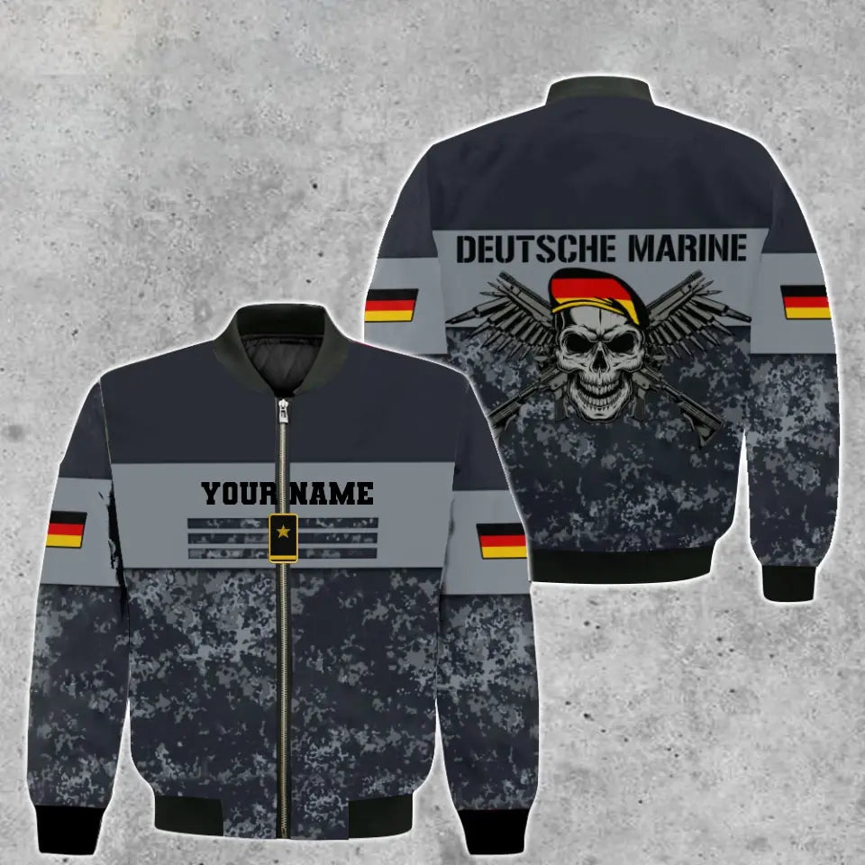 Personalisierte Bomberjacke mit Camouflage-Muster für deutsche Soldaten/Veteranen mit Namen und Rang, bedruckt -111223001