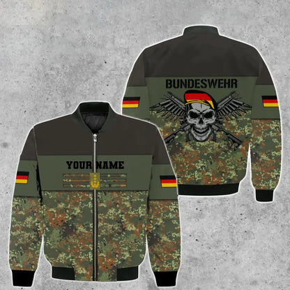 Personalisierte Bomberjacke mit Camouflage-Muster für deutsche Soldaten/Veteranen mit Namen und Rang, bedruckt -111223001