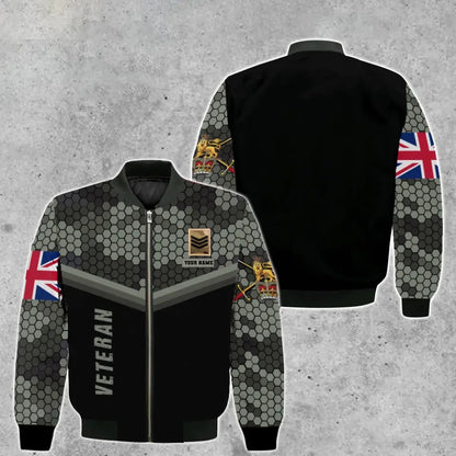 Personalized UK Soldier/ Veteran Camo With Name And Rank Bomber Jacket 3D Printed - 2010230005