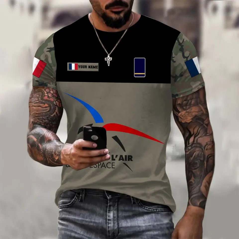 Personalized France Soldier/ Veteran Camo With Name And Rank Hawaii Shirt Printed - 17028576