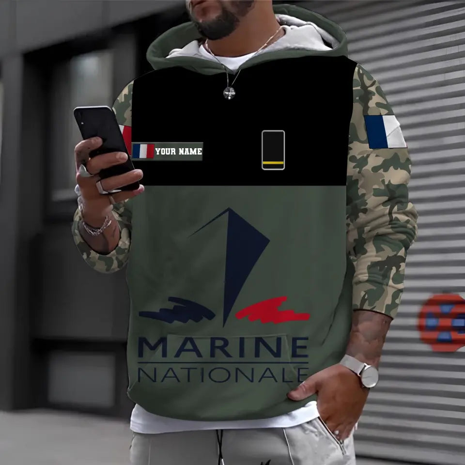 Personalized France Soldier/ Veteran Camo With Name And Rank Hawaii Shirt Printed - 17028576