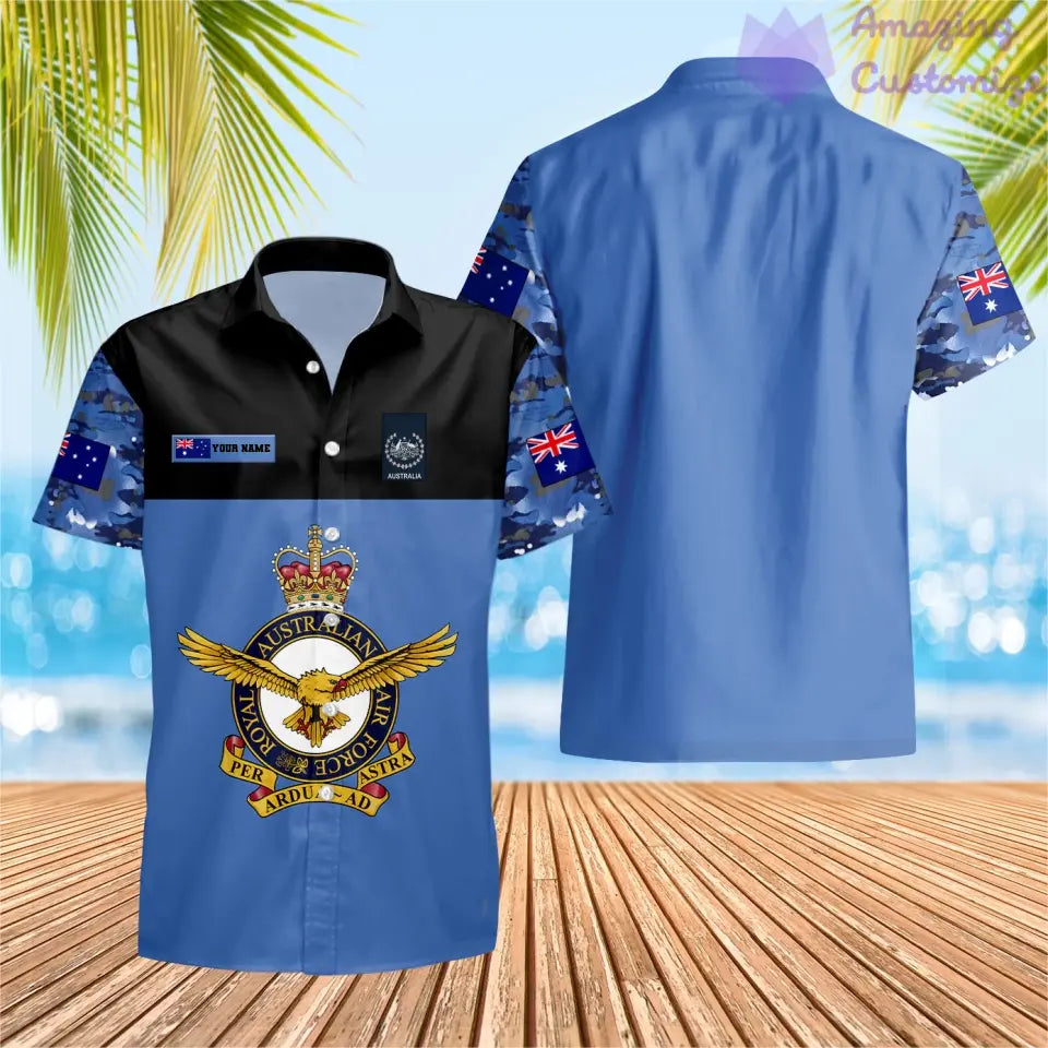 Personalized Australian Soldier/ Veteran Camo With Name And Rank Hawaii Shirt Printed -1812230001