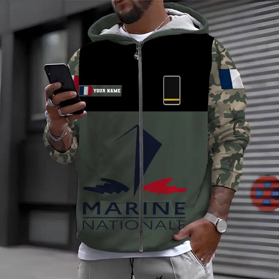 Personalized France Soldier/ Veteran Camo With Name And Rank Hawaii Shirt Printed - 17028576