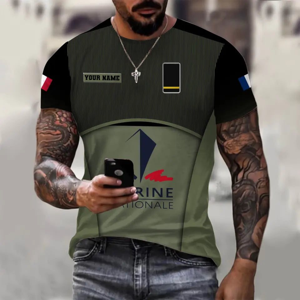 Personalized France Soldier/ Veteran Camo With Name And Rank Hawaii Shirt Printed - 17029440