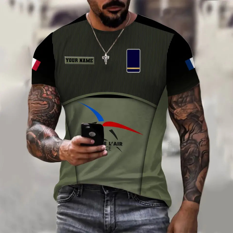 Personalized France Soldier/ Veteran Camo With Name And Rank Hawaii Shirt Printed - 17029440