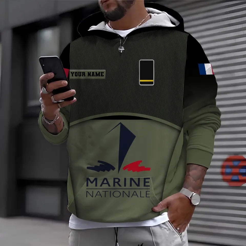 Personalized France Soldier/ Veteran Camo With Name And Rank Hawaii Shirt Printed - 17029440