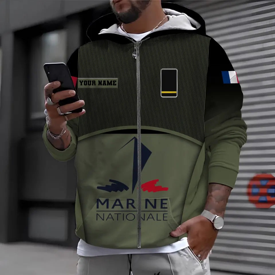 Personalized France Soldier/ Veteran Camo With Name And Rank Hawaii Shirt Printed - 17029440