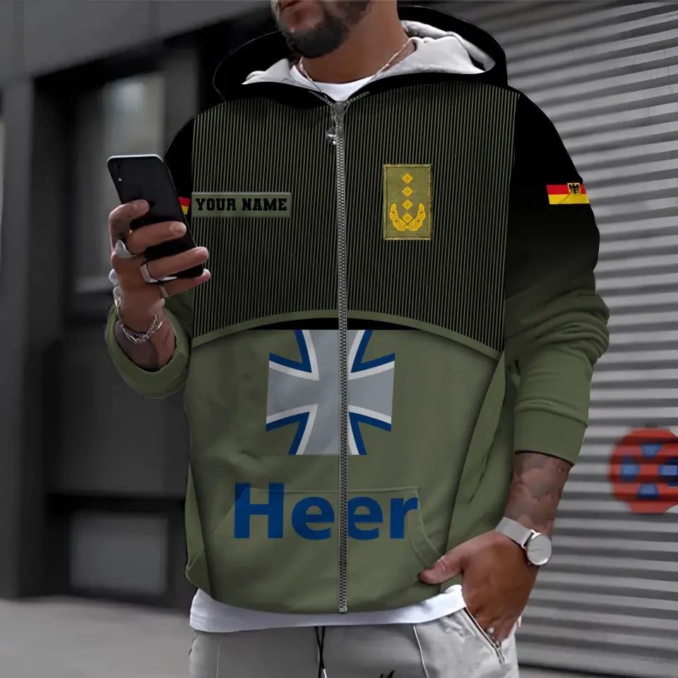 Veste de bombardier personnalisée avec camouflage soldat/vétéran allemand avec nom et grade, imprimée en 3D -1912230001