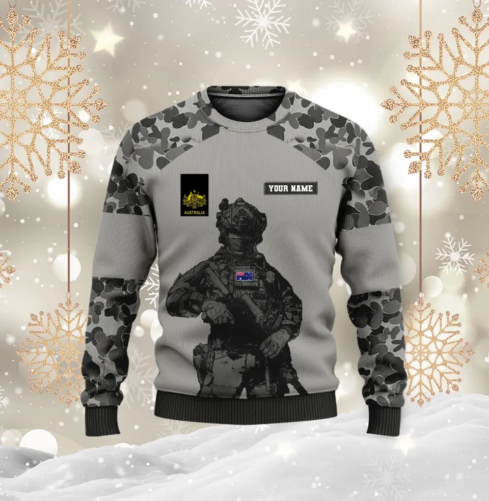 Personalized Australian Soldier/ Veteran Camo With Name And Rank T-shirt 3D Printed - 17017344