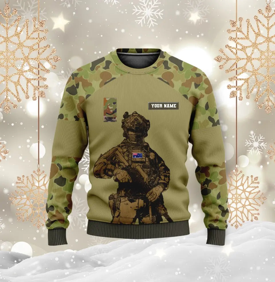 Personalized Australian Soldier/ Veteran Camo With Name And Rank T-shirt 3D Printed - 17017344