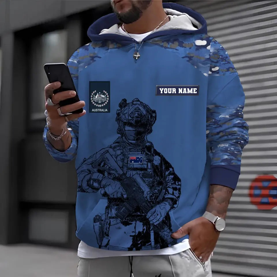 Personalized Australian Soldier/ Veteran Camo With Name And Rank T-shirt 3D Printed - 17017344
