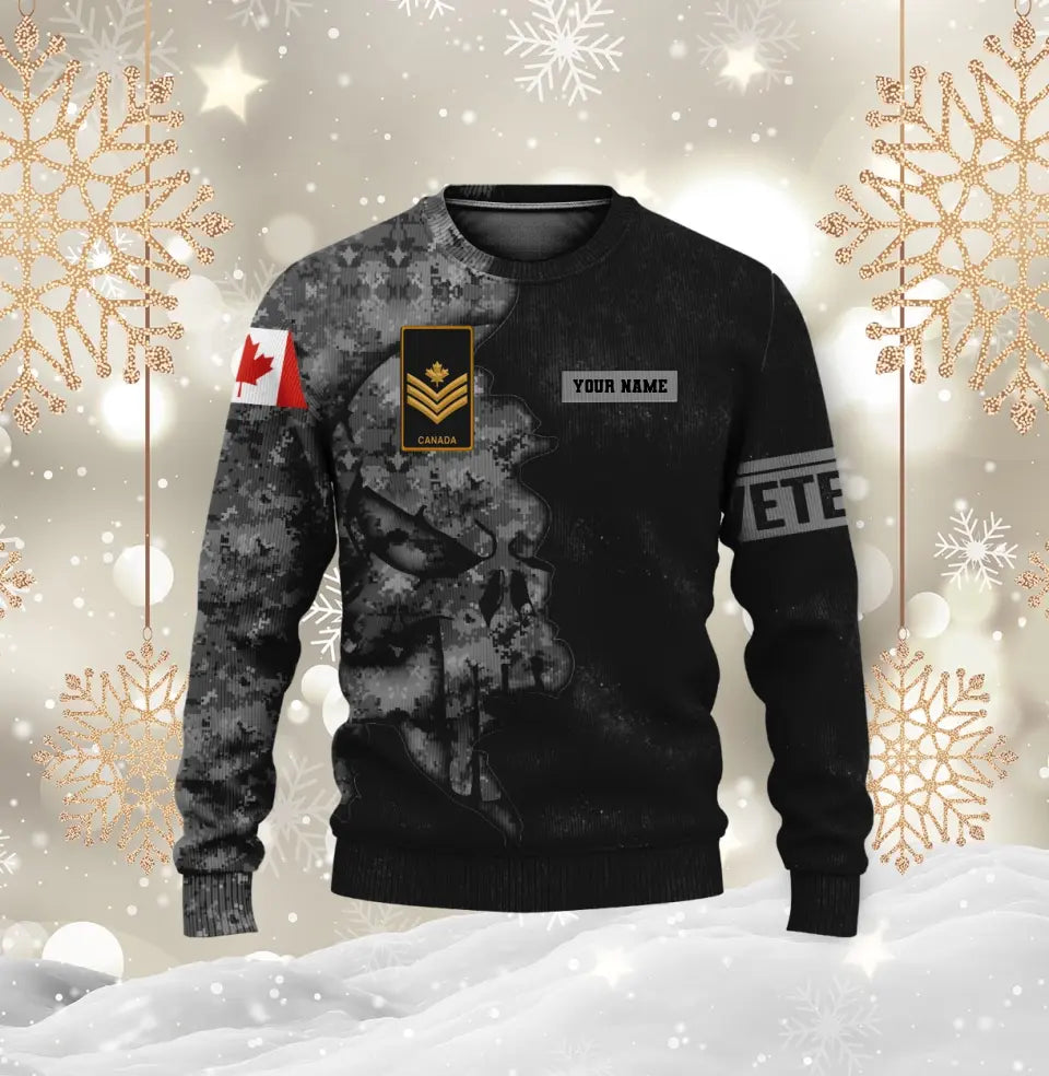 Personalized Canada Soldier/ Veteran Camo With Name And Rank T-shirt 3D Printed - 1011230002