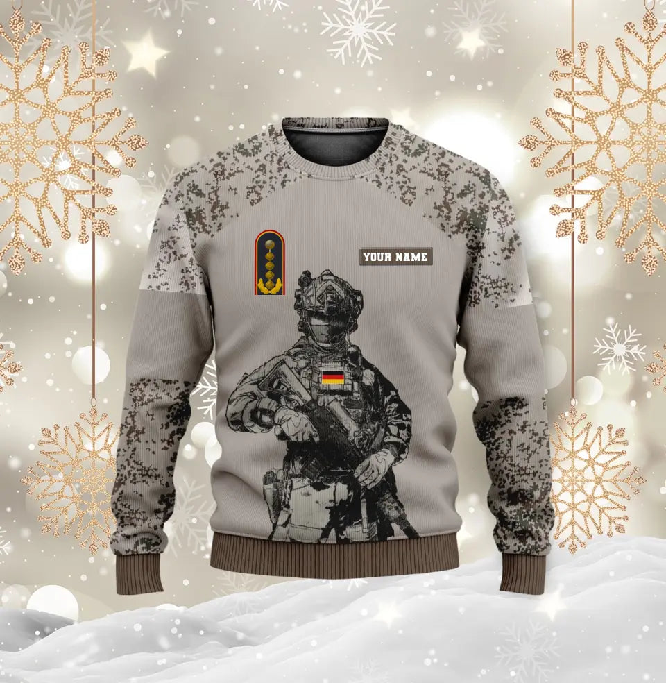 Personalized Germany Soldier/ Veteran Camo With Name And Rank T-shirt 3D Printed - 17017344