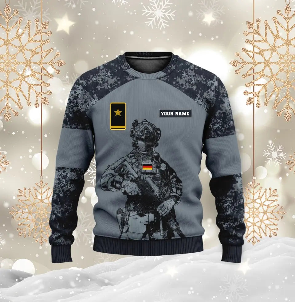 Personalized Germany Soldier/ Veteran Camo With Name And Rank T-shirt 3D Printed - 17017344