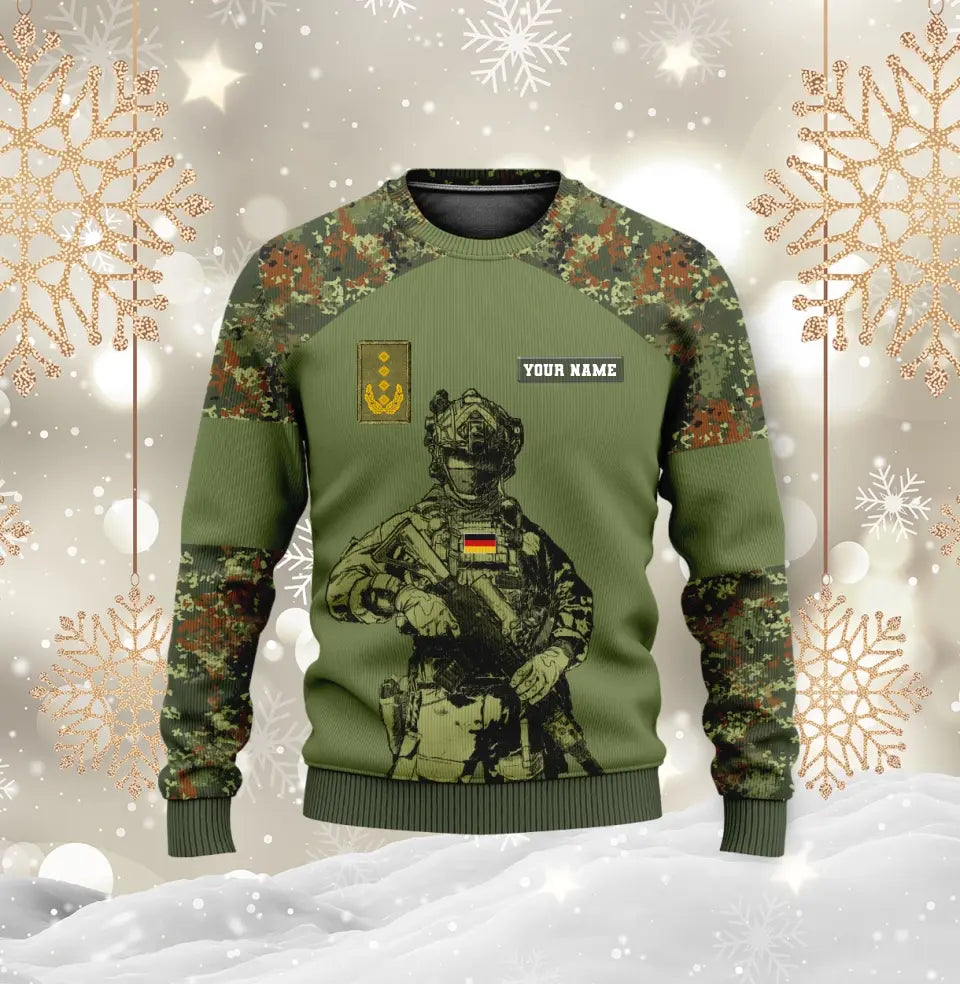 Personalized Germany Soldier/ Veteran Camo With Name And Rank T-shirt 3D Printed - 17017344