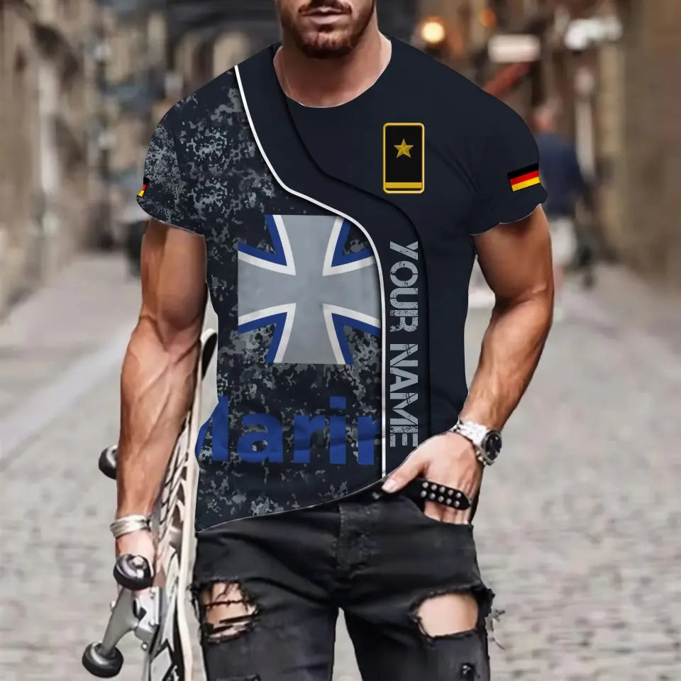 Personalized Germany Soldier/ Veteran Camo With Name And Rank T-shirt 3D Printed - 1699315203