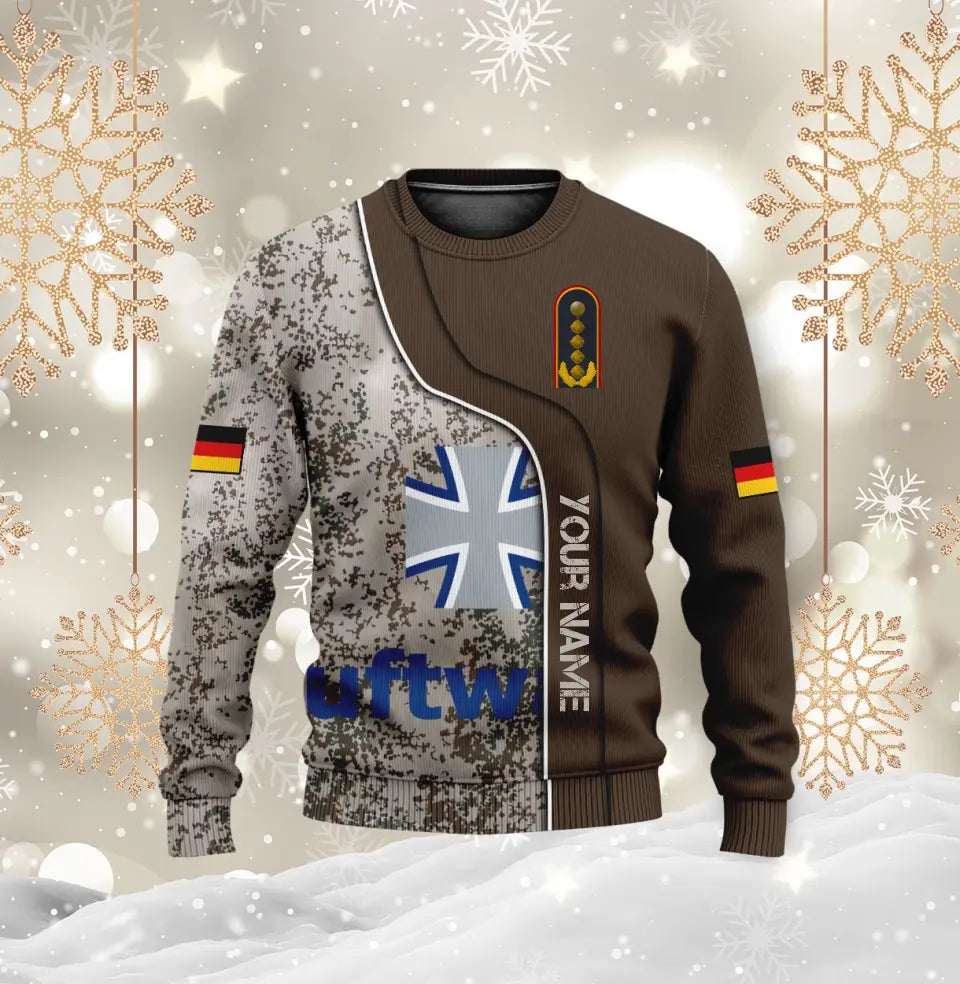 Personalized Germany Soldier/ Veteran Camo With Name And Rank T-shirt 3D Printed - 1699315203