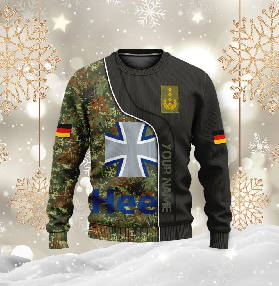 Personalized Germany Soldier/ Veteran Camo With Name And Rank T-shirt 3D Printed - 1699315203