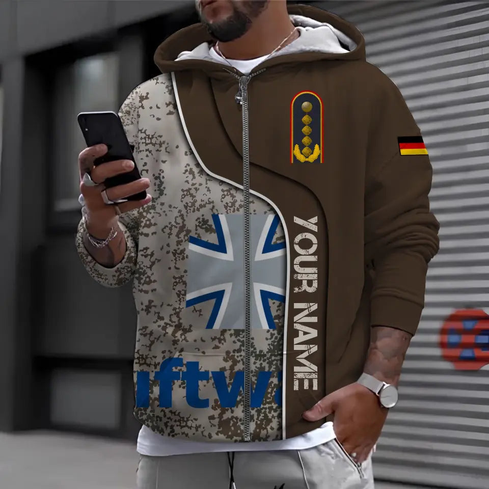 Personalized Germany Soldier/ Veteran Camo With Name And Rank T-shirt 3D Printed - 1699315203