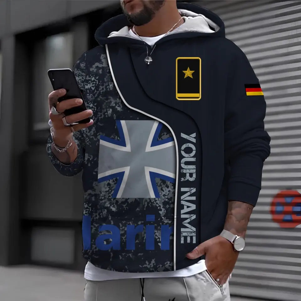 Personalized Germany Soldier/ Veteran Camo With Name And Rank T-shirt 3D Printed - 1699315203