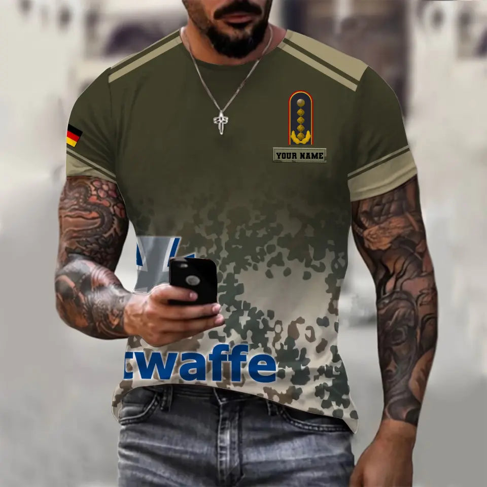 Personalized Germany Soldier/ Veteran Camo With Name And Rank T-shirt 3D Printed - 0711230005