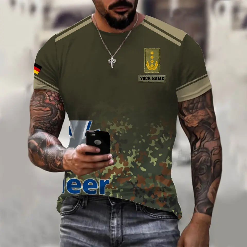 Personalized Germany Soldier/ Veteran Camo With Name And Rank T-shirt 3D Printed - 0711230005