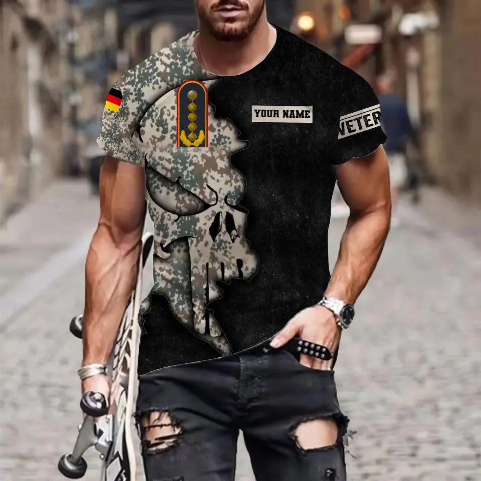 Personalized Germany Soldier/ Veteran Camo With Name And Rank T-shirt 3D Printed - 1699315205