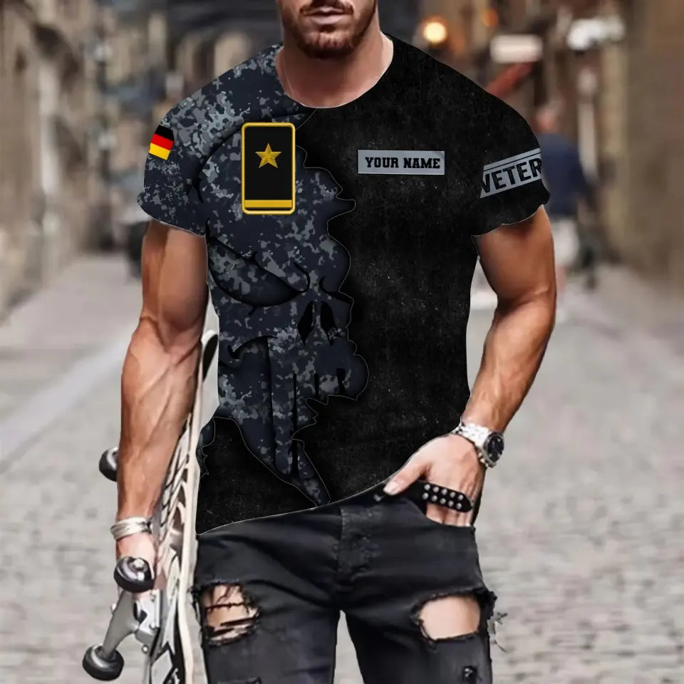 Personalized Germany Soldier/ Veteran Camo With Name And Rank T-shirt 3D Printed - 1699315205