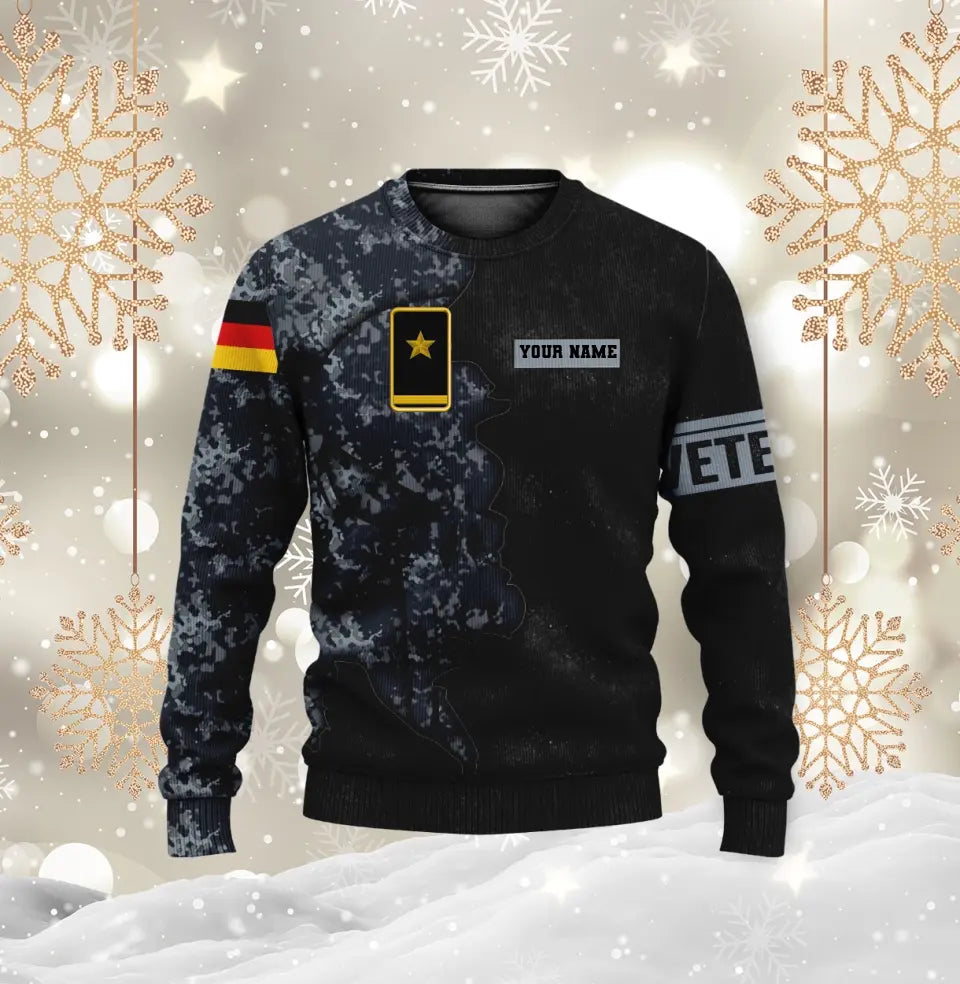 Personalized Germany Soldier/ Veteran Camo With Name And Rank T-shirt 3D Printed - 1699315205