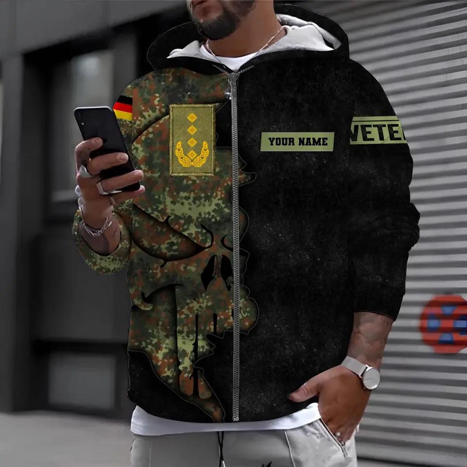 Personalized Germany Soldier/ Veteran Camo With Name And Rank T-shirt 3D Printed - 1699315205