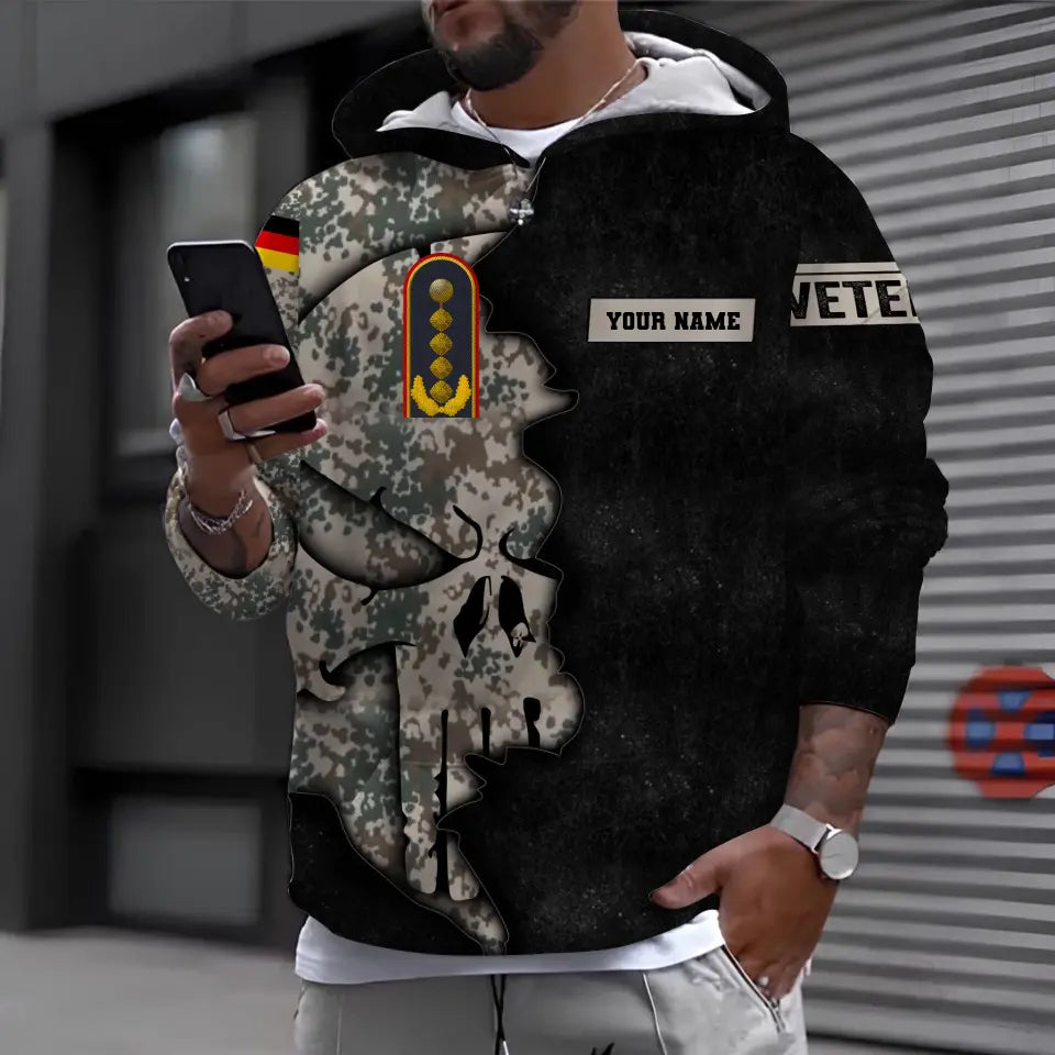 Personalized Germany Soldier/ Veteran Camo With Name And Rank T-shirt 3D Printed - 1699315205