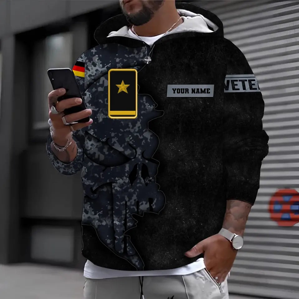 Personalized Germany Soldier/ Veteran Camo With Name And Rank T-shirt 3D Printed - 1699315205