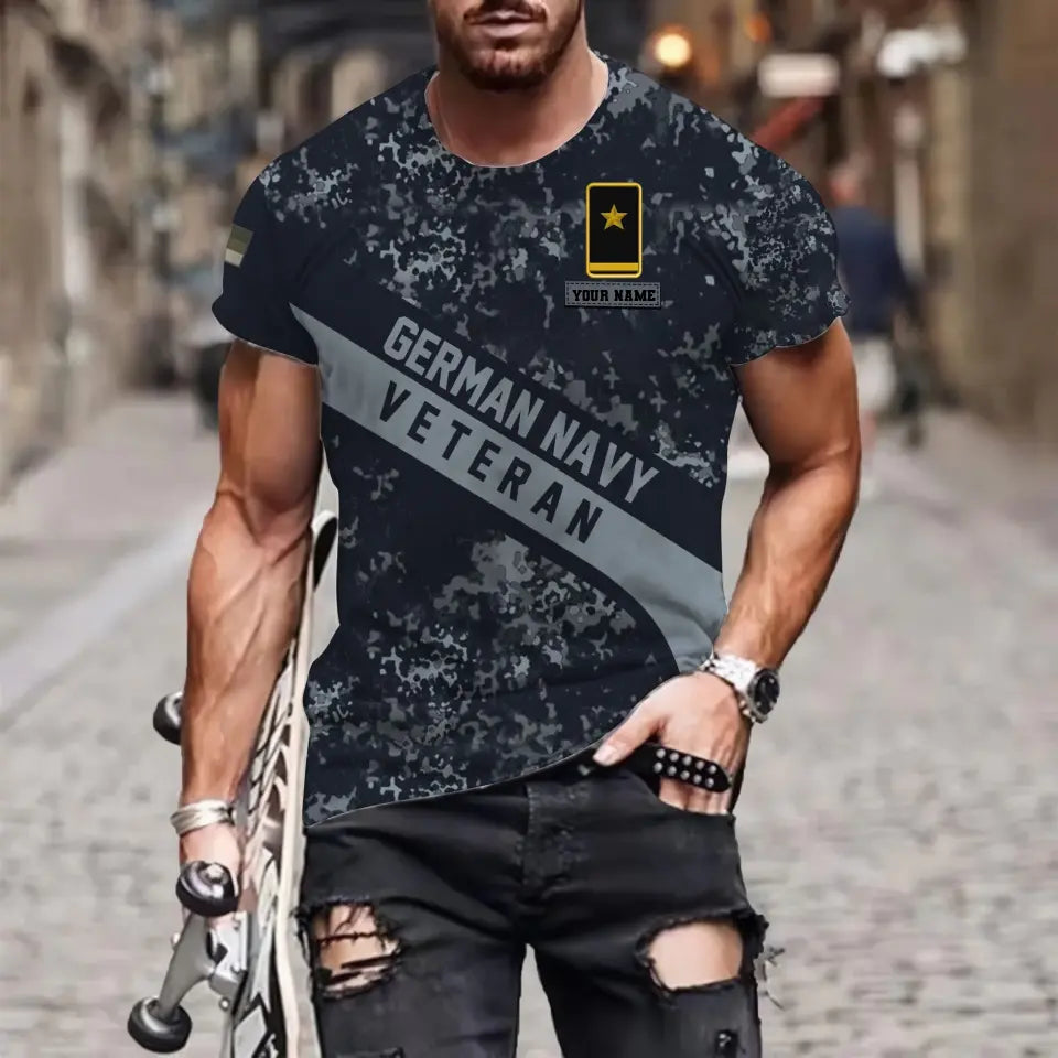 Personalized Germany Soldier/ Veteran Camo With Name And Rank T-shirt 3D Printed - 0711230013