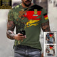 T-shirt personnalisé avec camouflage soldat/vétéran allemand avec nom et grade imprimé en 3D - 0711230002