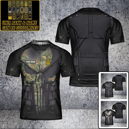 Personalized Germany Soldier/ Veteran Camo With Name And Rank T-shirt 3D Printed -0112230001